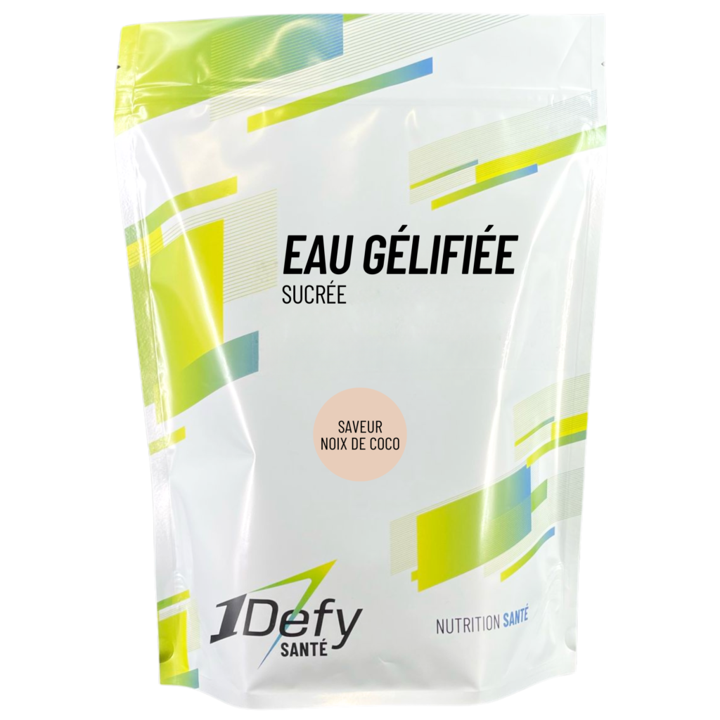 Eau gélifiée sucrée, saveur noix de coco