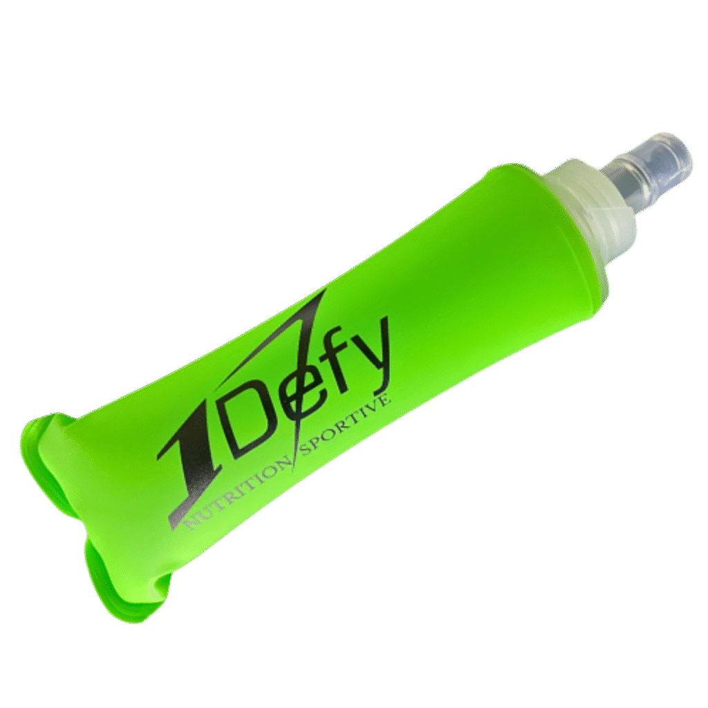 Flasque d'hydratation, gourde souple, 250 ml, hydratation pendant effort, 1Defy Nutrition Sportive Made in France