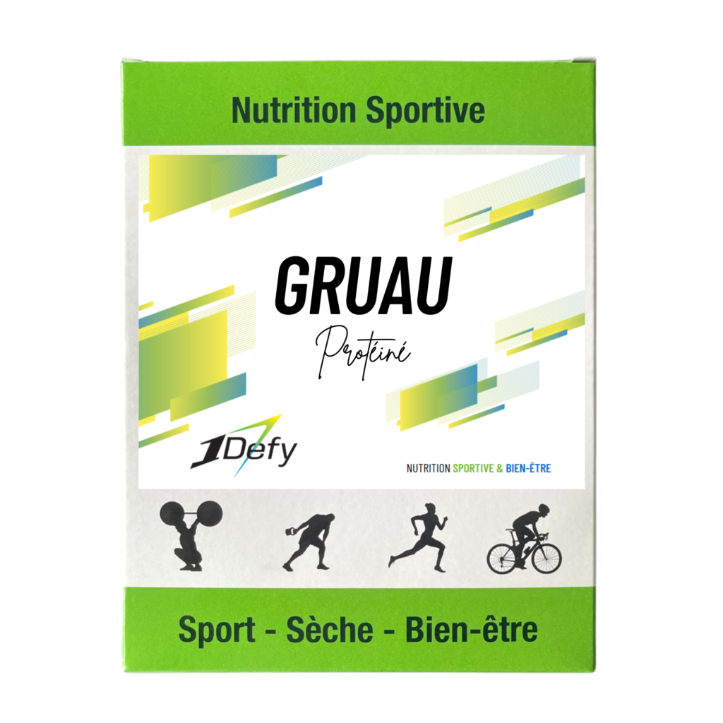 Gruau protéiné saveur pomme cannelle, boite de 5 sachets individuels, 1Defy nutrition sportive Made in Bourgogne, Made in France