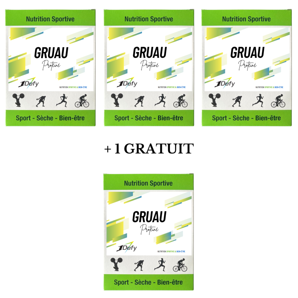Gruau protéiné saveur pomme cannelle, boite de 5 sachets individuels, 1Defy nutrition sportive Made in Bourgogne, Made in France