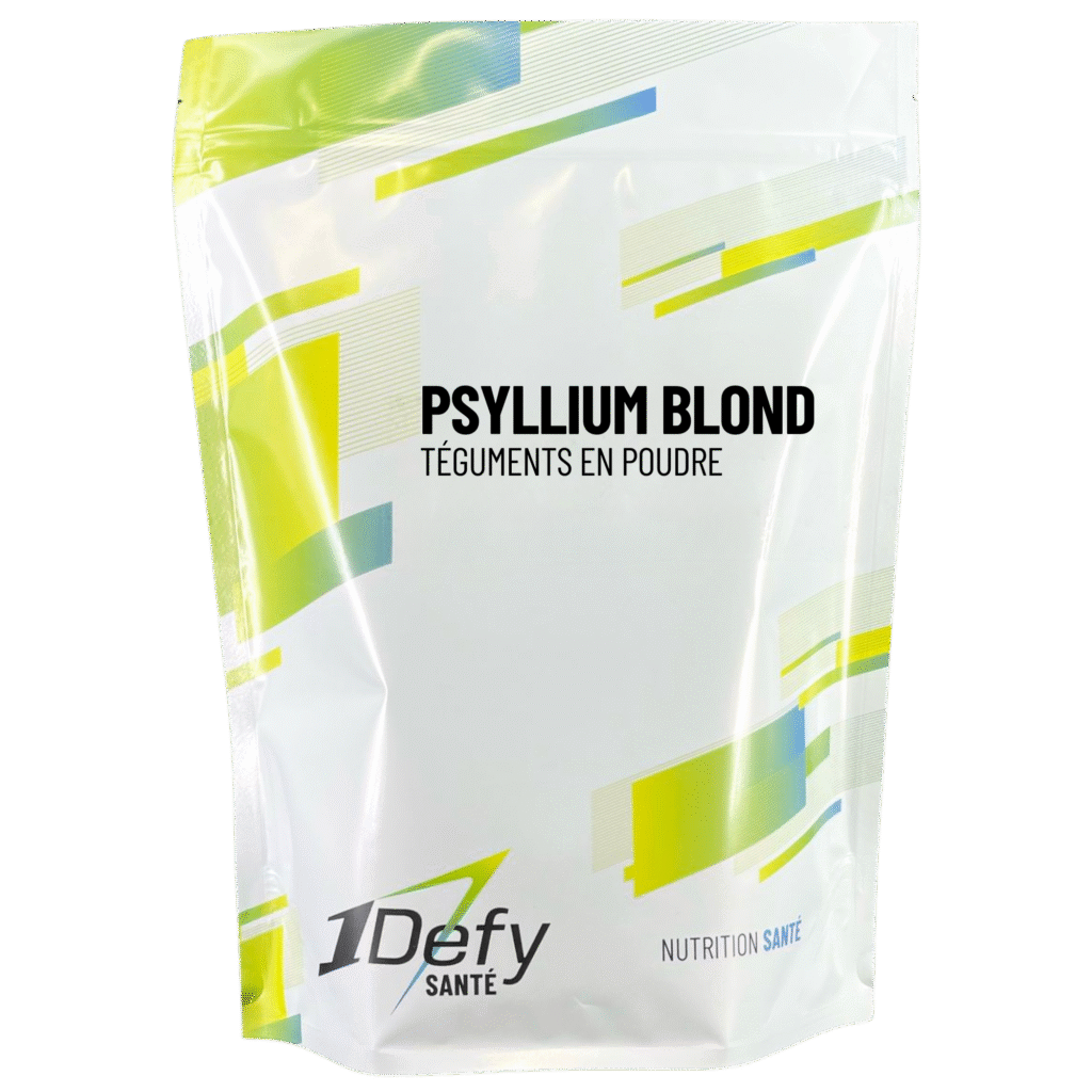 Psyllium Blond, téguments en poudre, pure, sans additifs ni agents de charge, 1Defy Nutrition Sportive Made in Bourgogne, Made in France