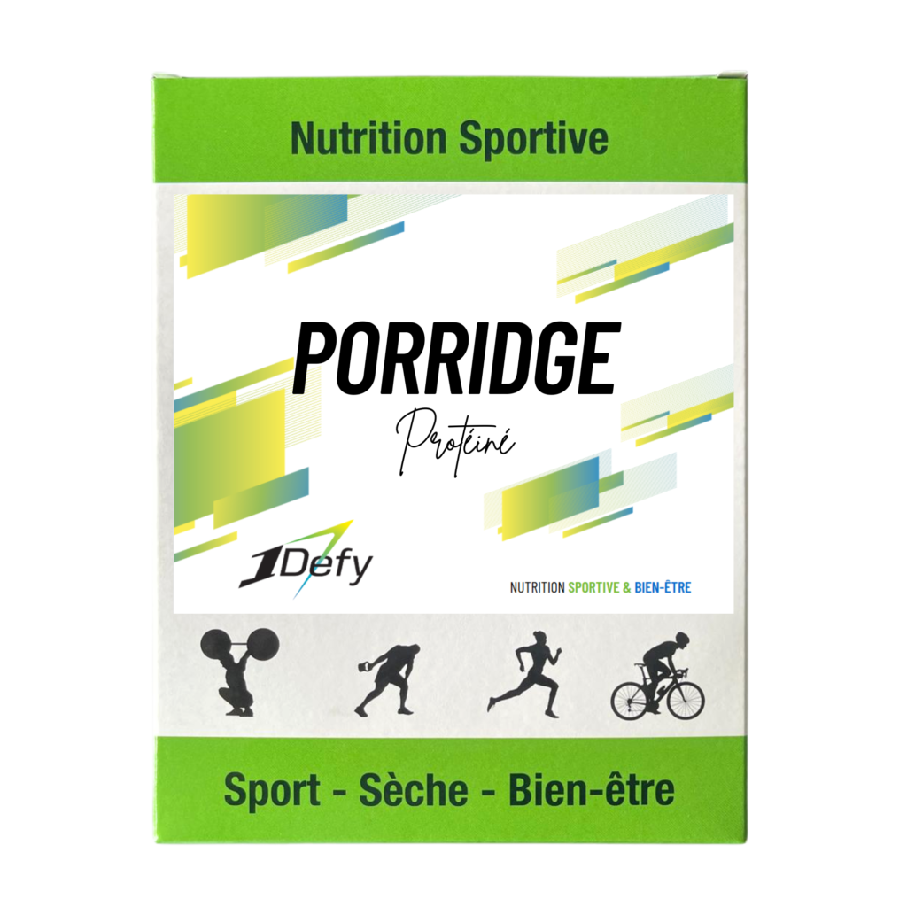 Porridge protéiné sans gluten, boite de 5 sachets individuels, 1Defy Nutrition Sportive Made in Bourgogne, Made in France