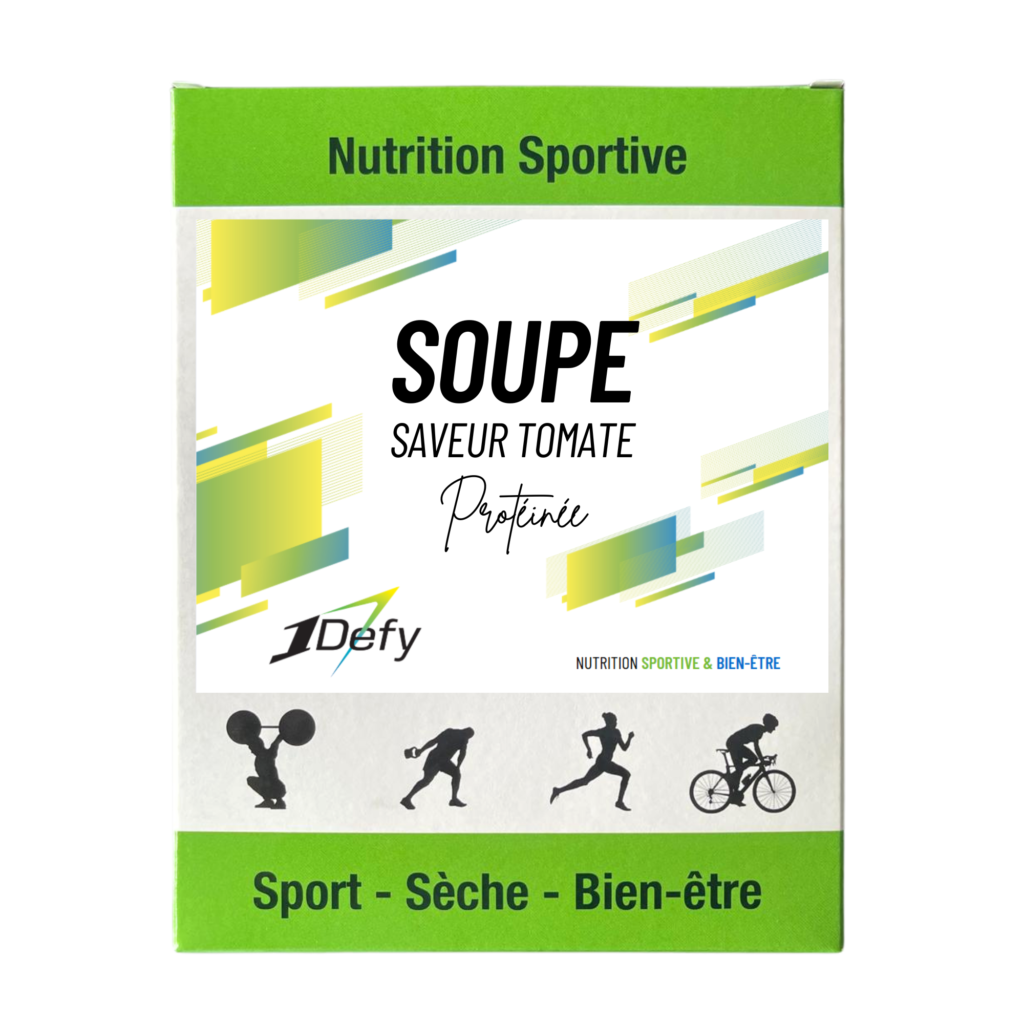 Soupe protéinée saveur tomate, velouté tomate, Boite de 5 soupes, 1Defy Nutrition Sportive Made in Bourgogone