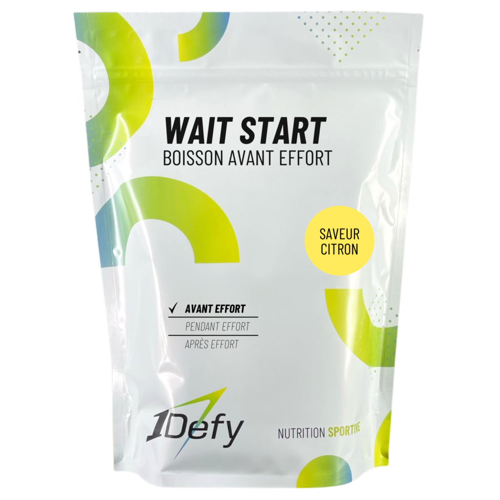Wait Start saveur citron, boisson d'attente avant effort, 1Defy Nutrition Sportive Made in Bourgogne, Made in France
