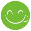 Icône de visage souriant symbolisant le plaisir gustatif et les saveurs gourmandes des produits de nutrition sportive 1Defy